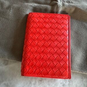 Bottega Veneta Red Leather Passport Case